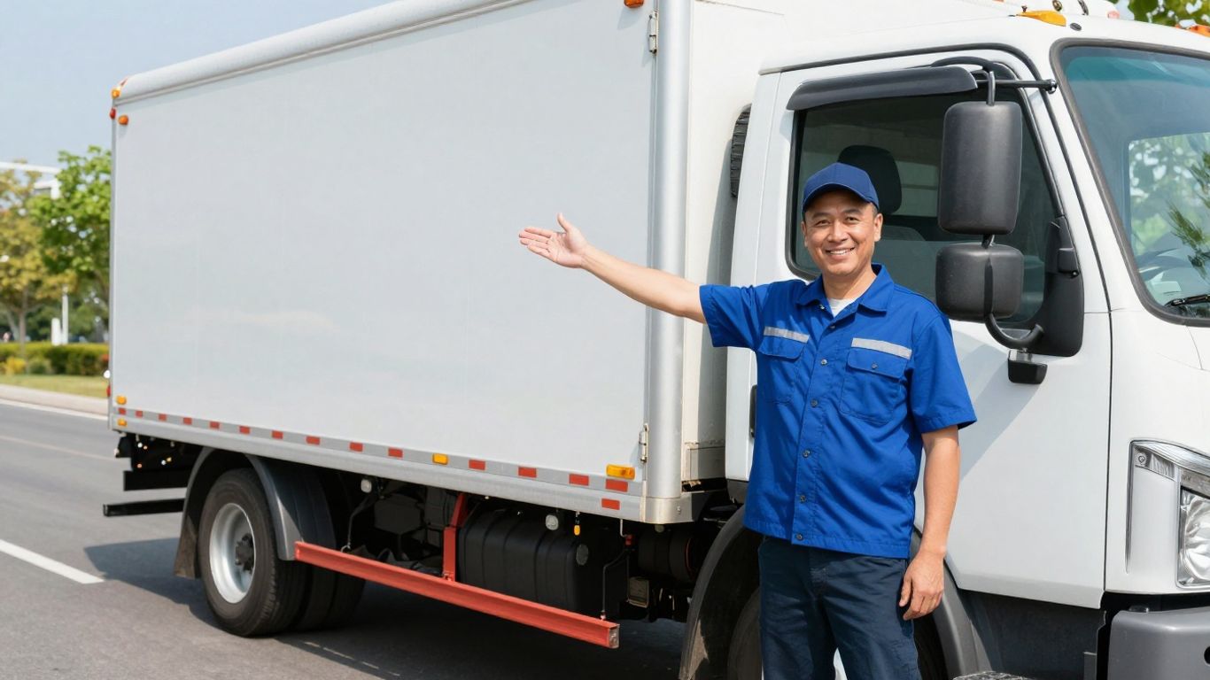 Tow truck driver communicating with a customer on the roadside.