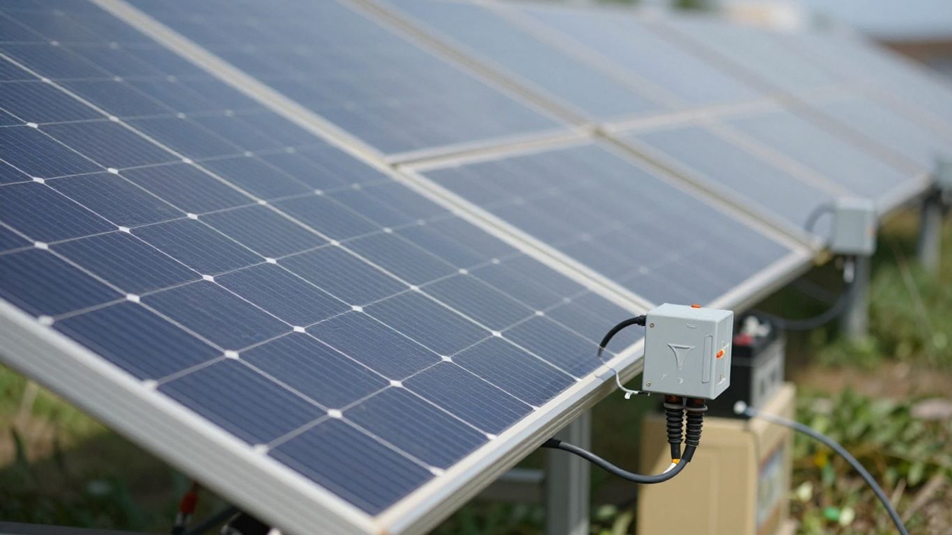 Solar panel connected to a 12v battery
