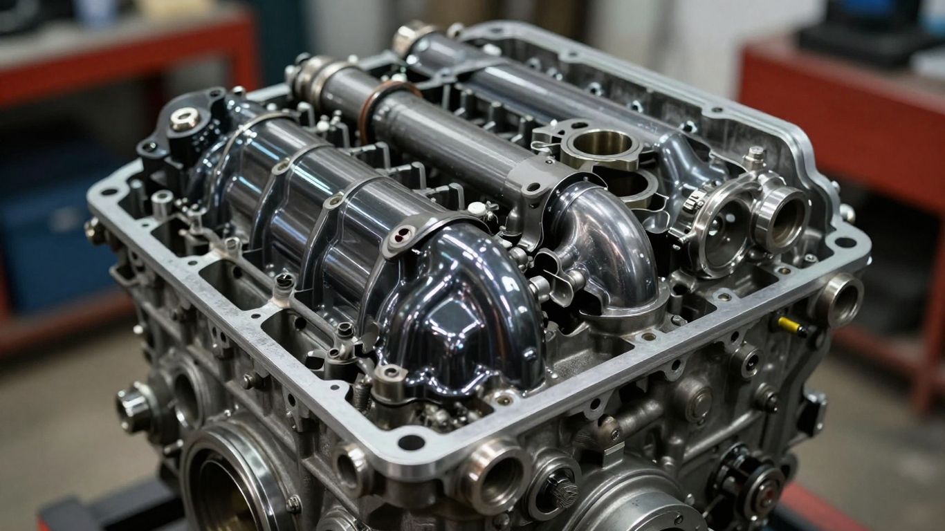 Used Fiat engine in a workshop setting.