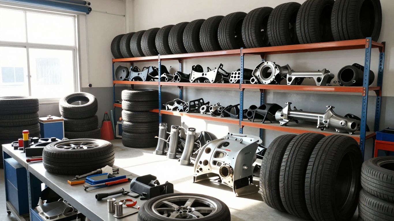 BMW X3 parts in a clean workshop