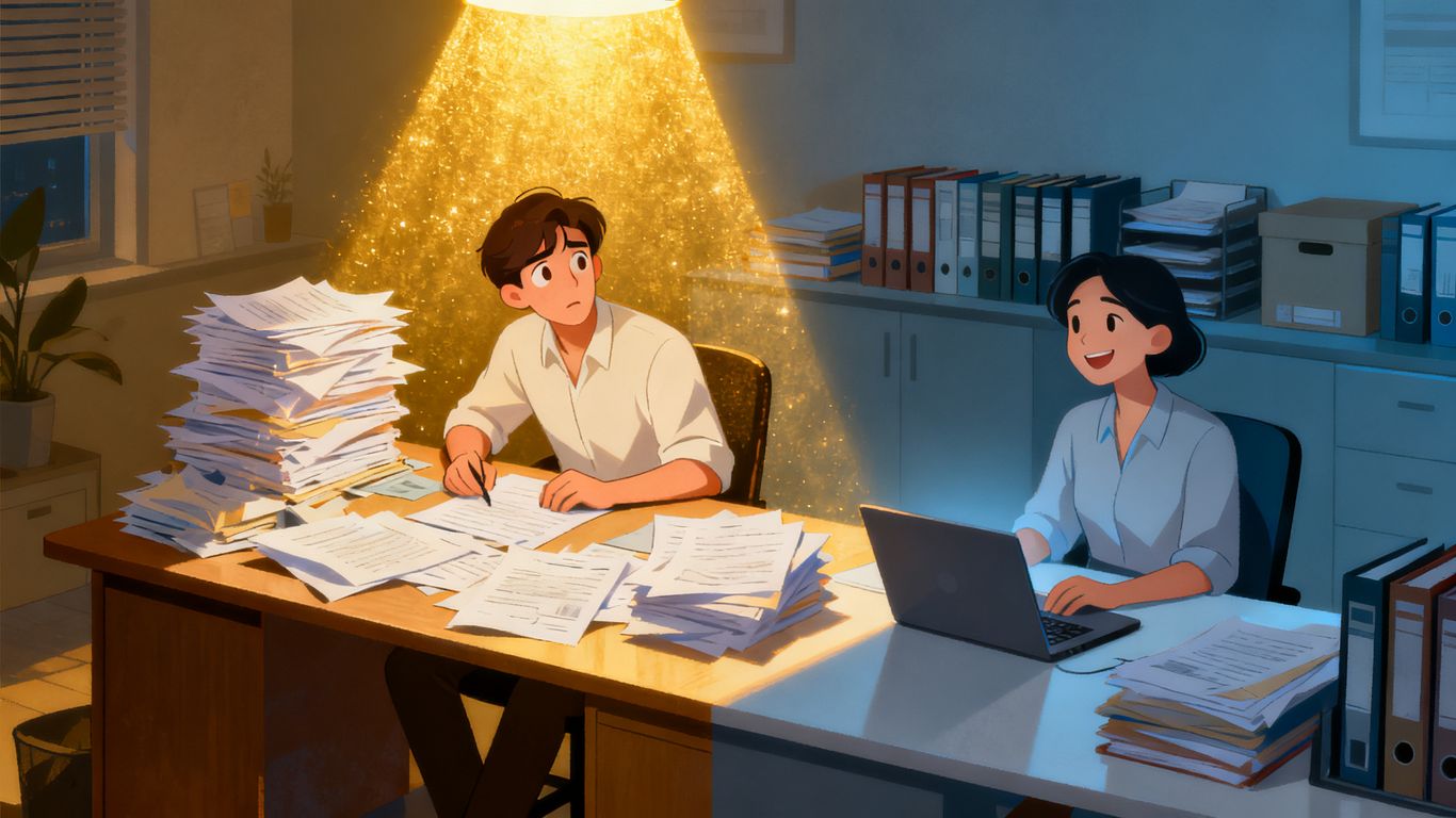 Person overcoming procrastination with a burst of energy.