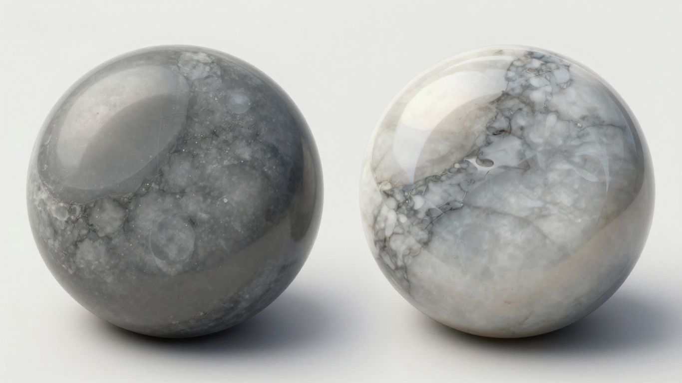 Honed vs polished marble finishes sketch.