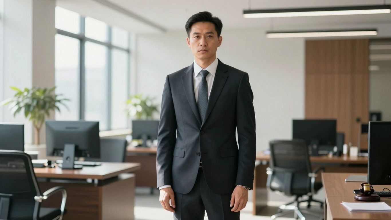 Lawyer in office, ready to help with speeding tickets.