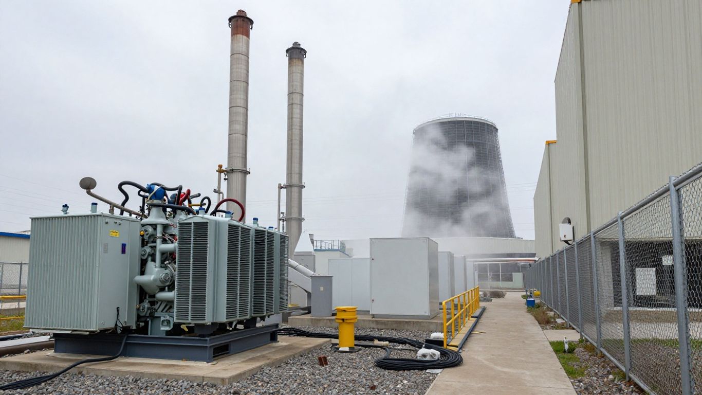 Gas generation equipment beside modern data center