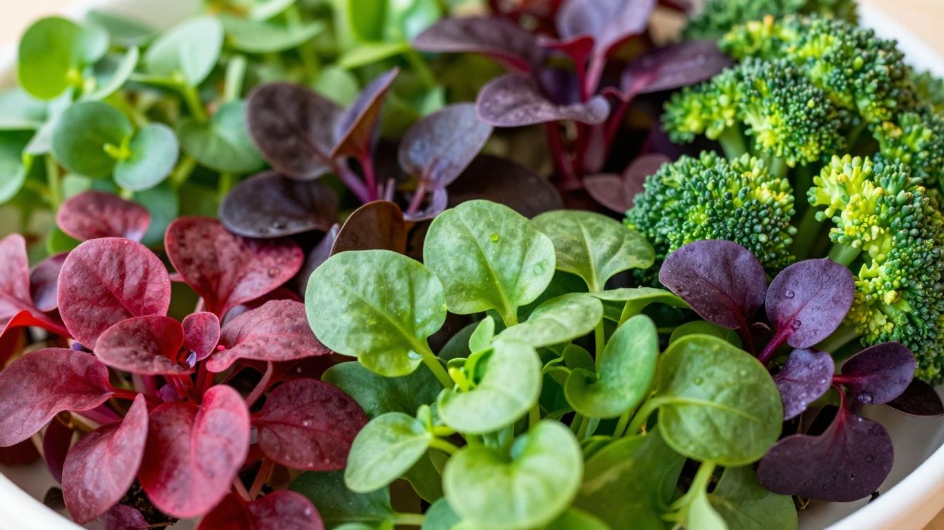 Freshly harvested microgreens in a container.