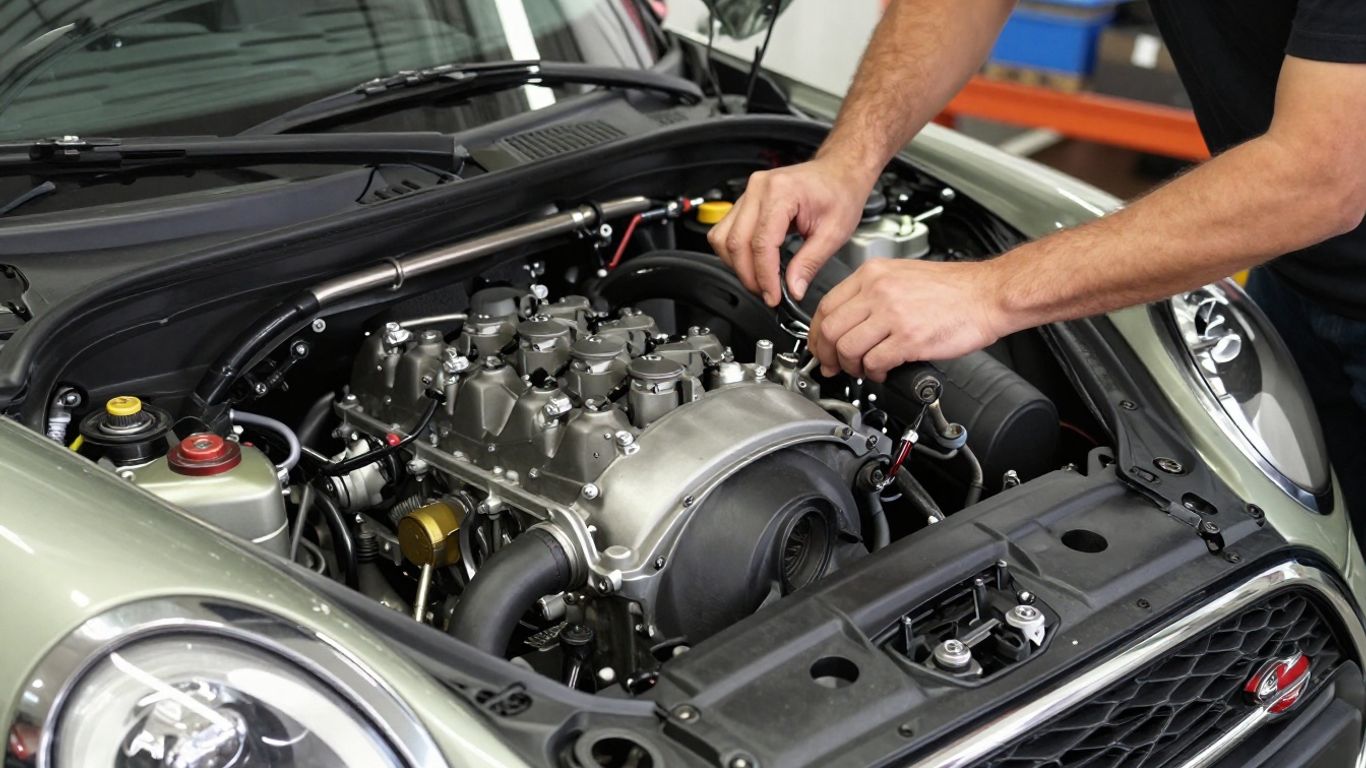 Mini Cooper S engine in Adelaide workshop