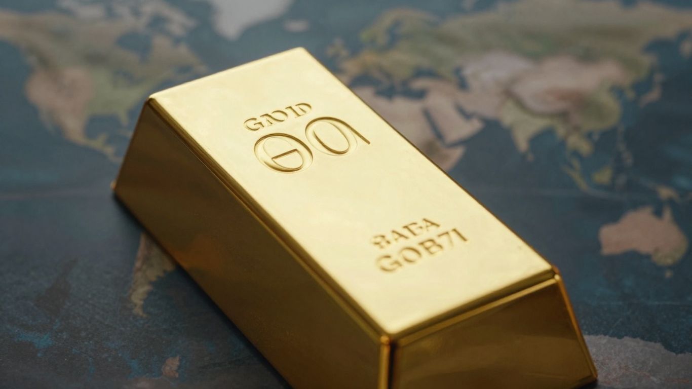 Lingot d'or sur fond de crise géopolitique.