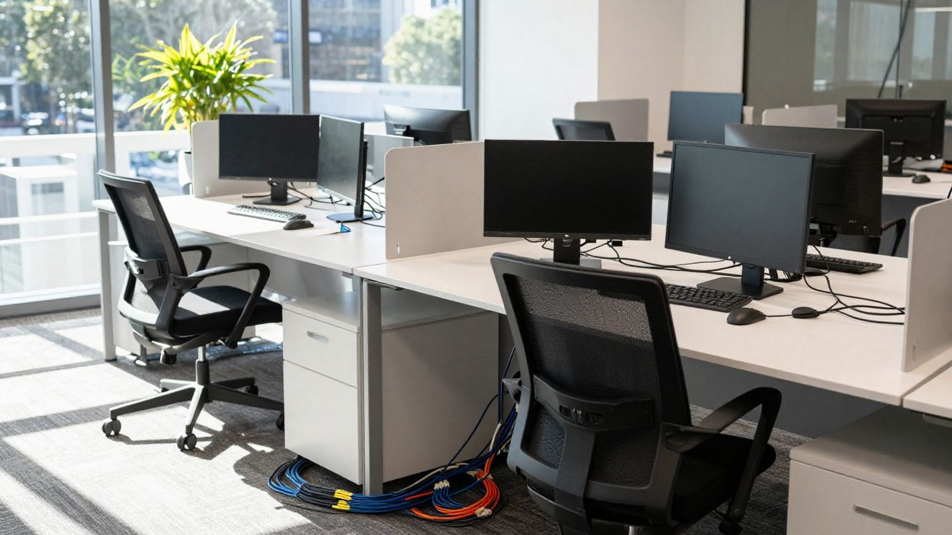 Brisbane business office with professional technology setup.