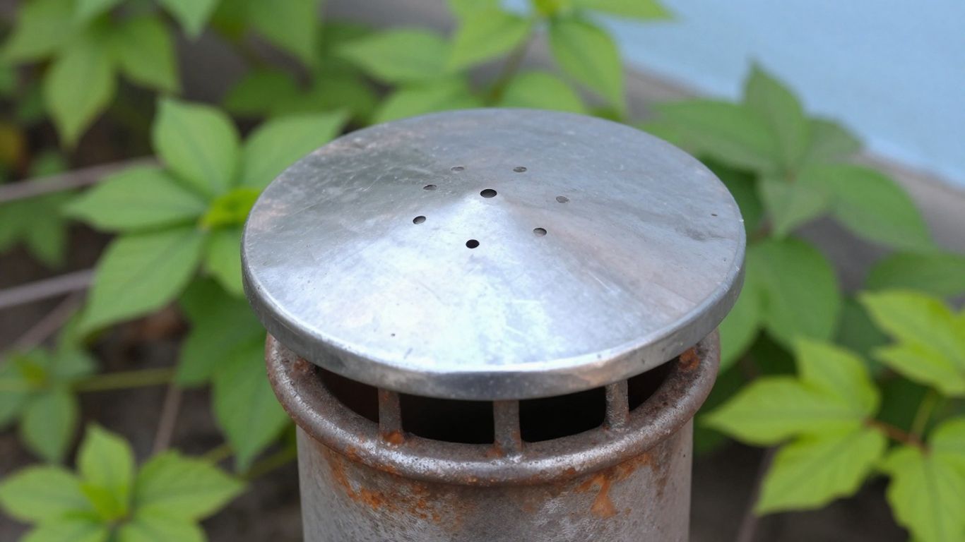 Chimney cap preventing birds and pests from entering.