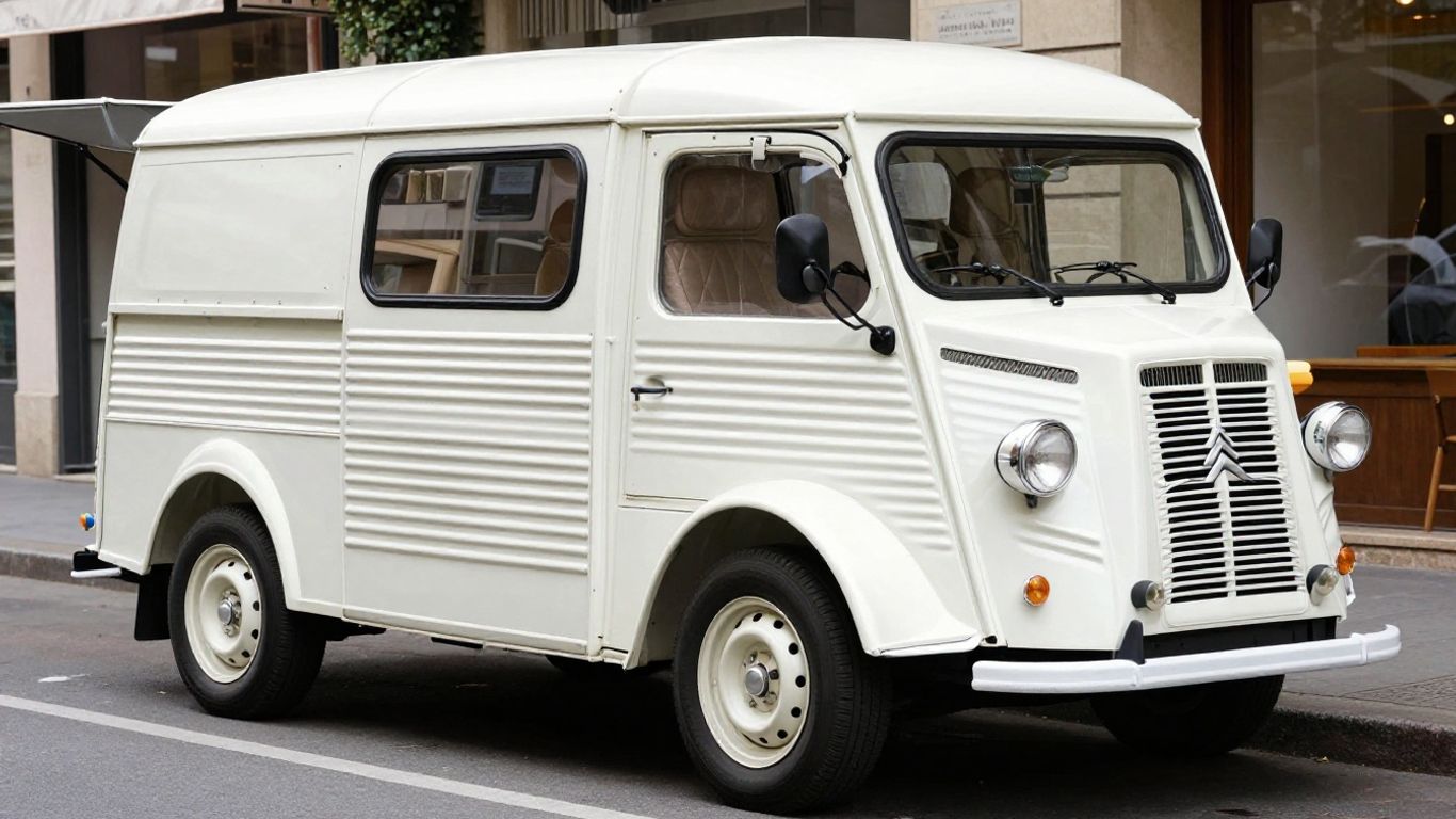 Classic Citroen HY food van parked ready for business