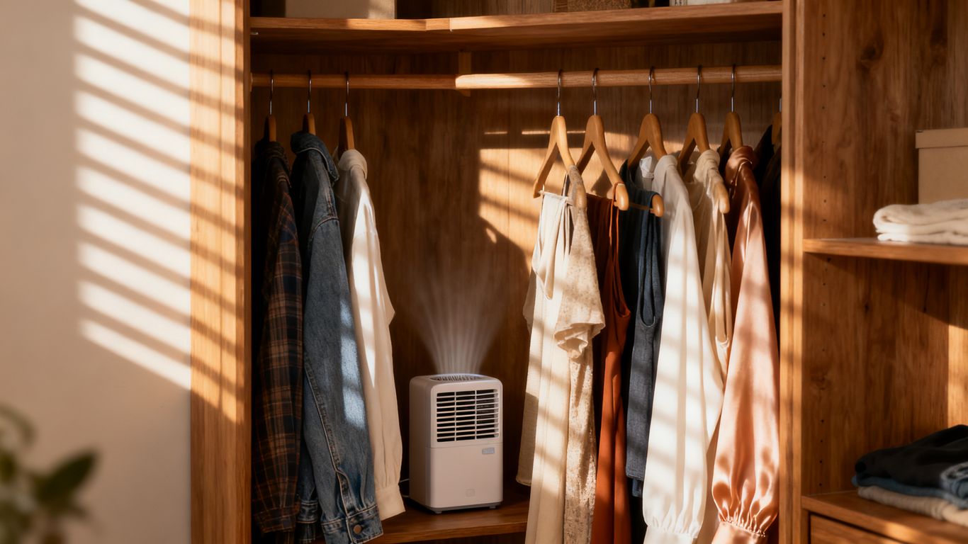 Closet layout showing airflow around the machine