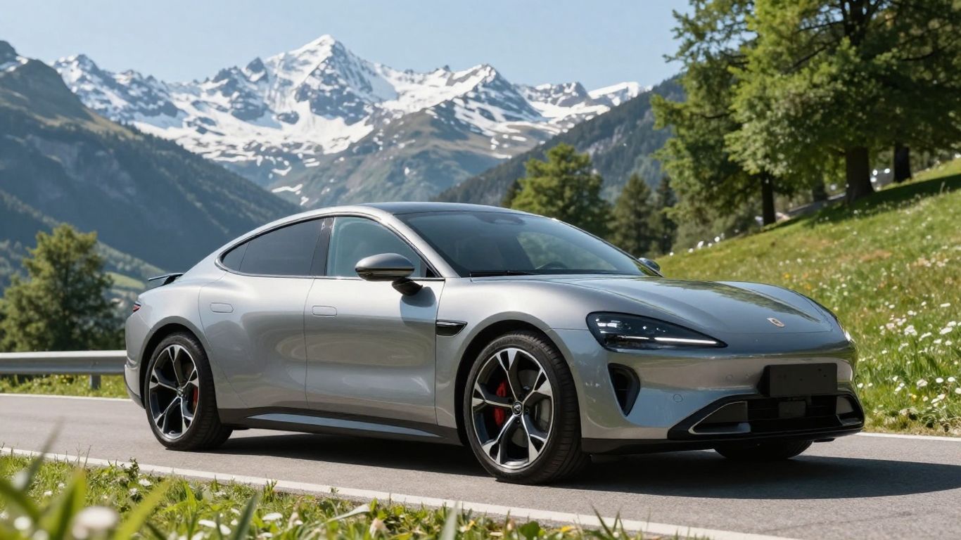Neues Auto auf Schweizer Bergstraße