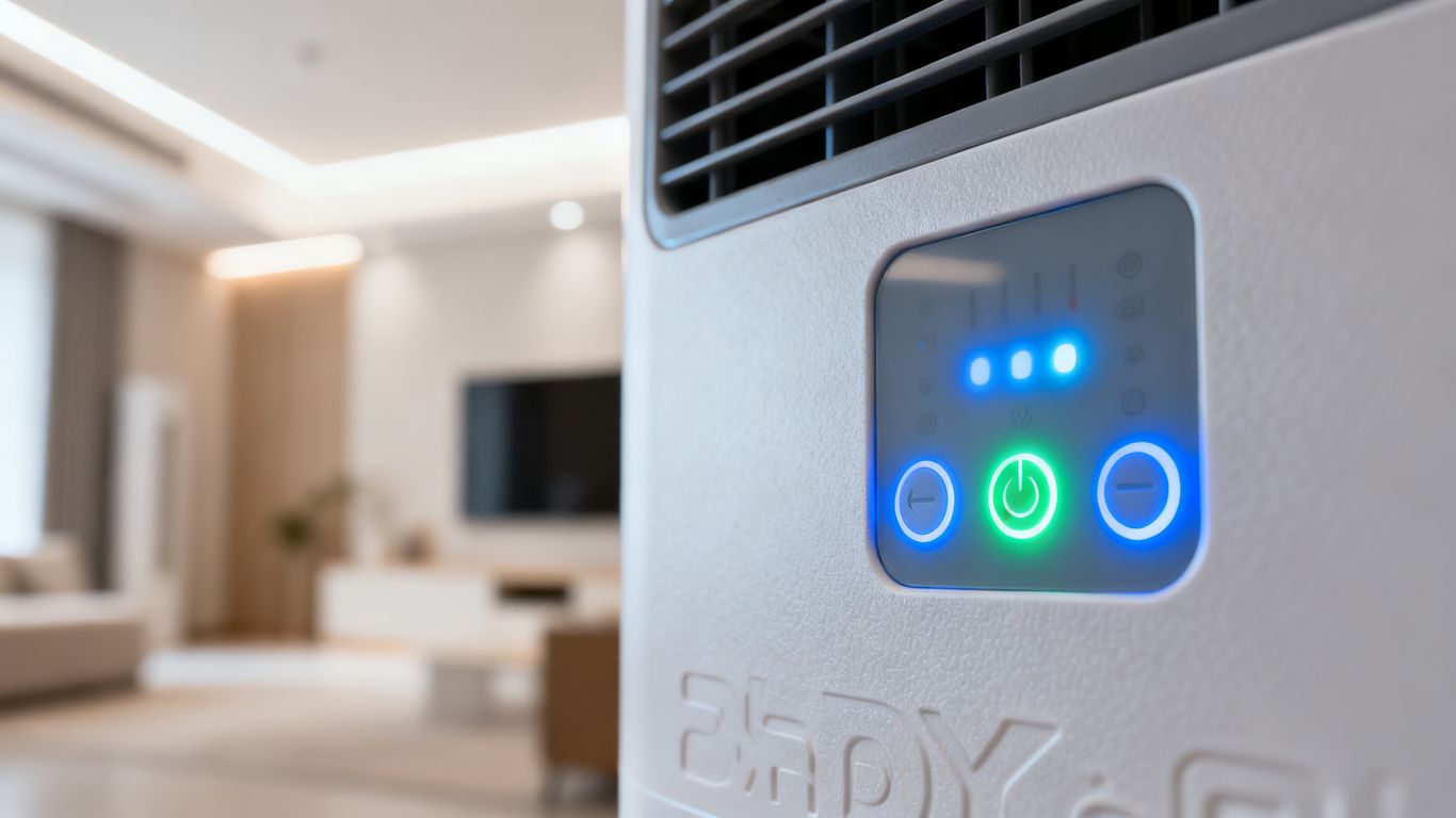 Close-up of dehumidifier operation