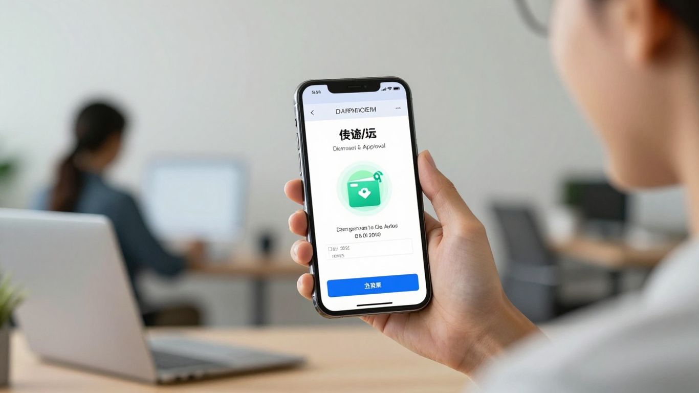 Person getting fast online loan approval on smartphone.