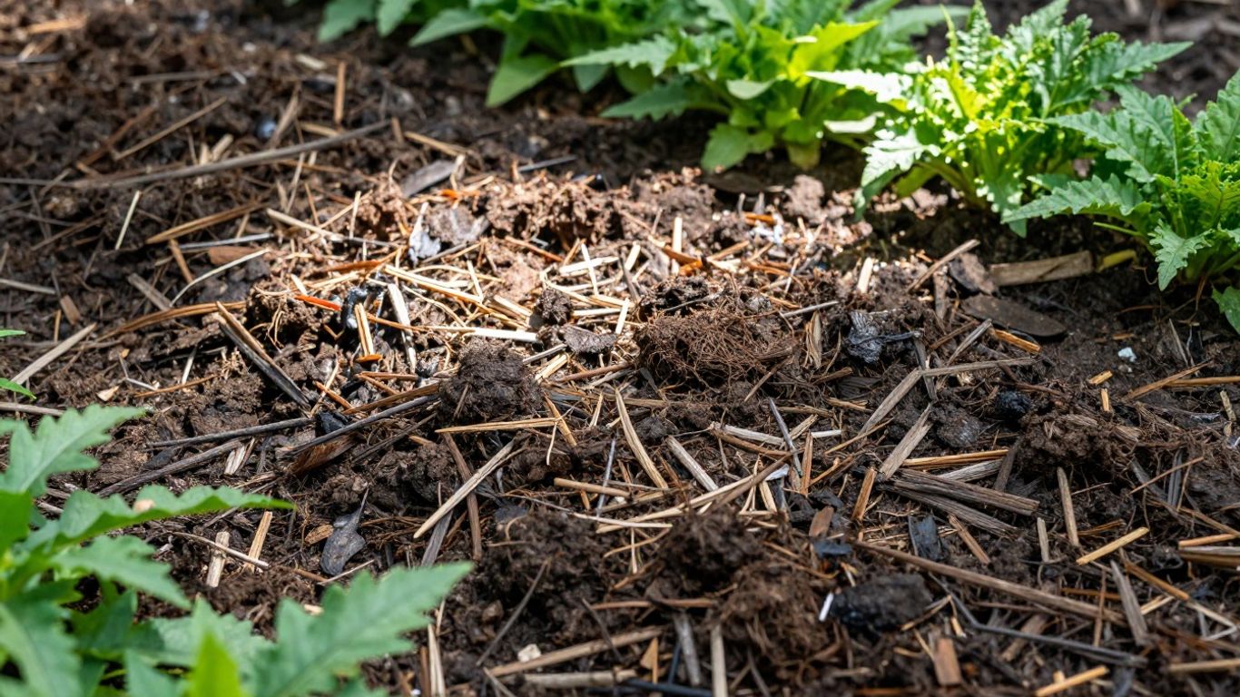 Gartenboden mit Mulch gegen Austrocknung