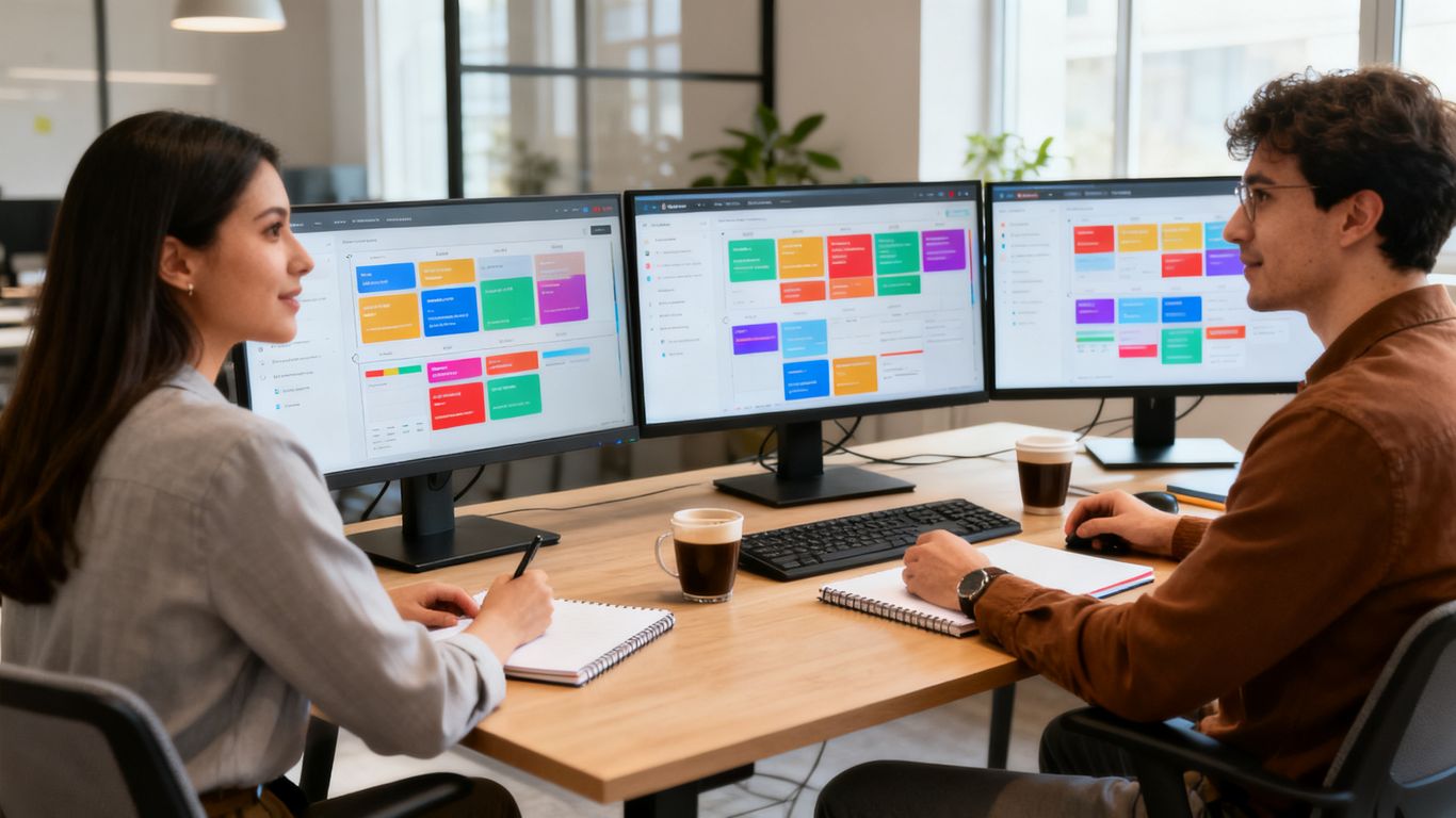 B2B marketers reviewing channel performance together