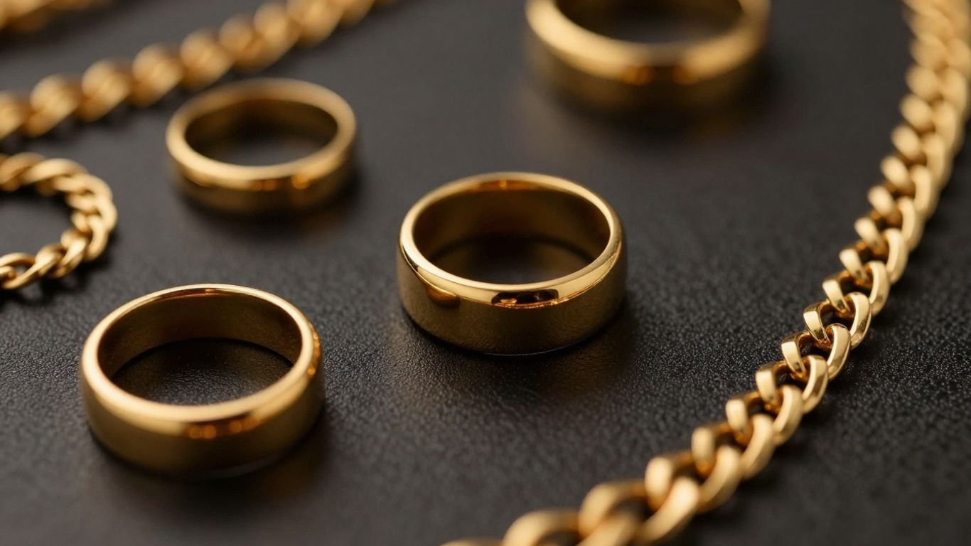 Bijoux en or 18 carats brillants et luxueux.