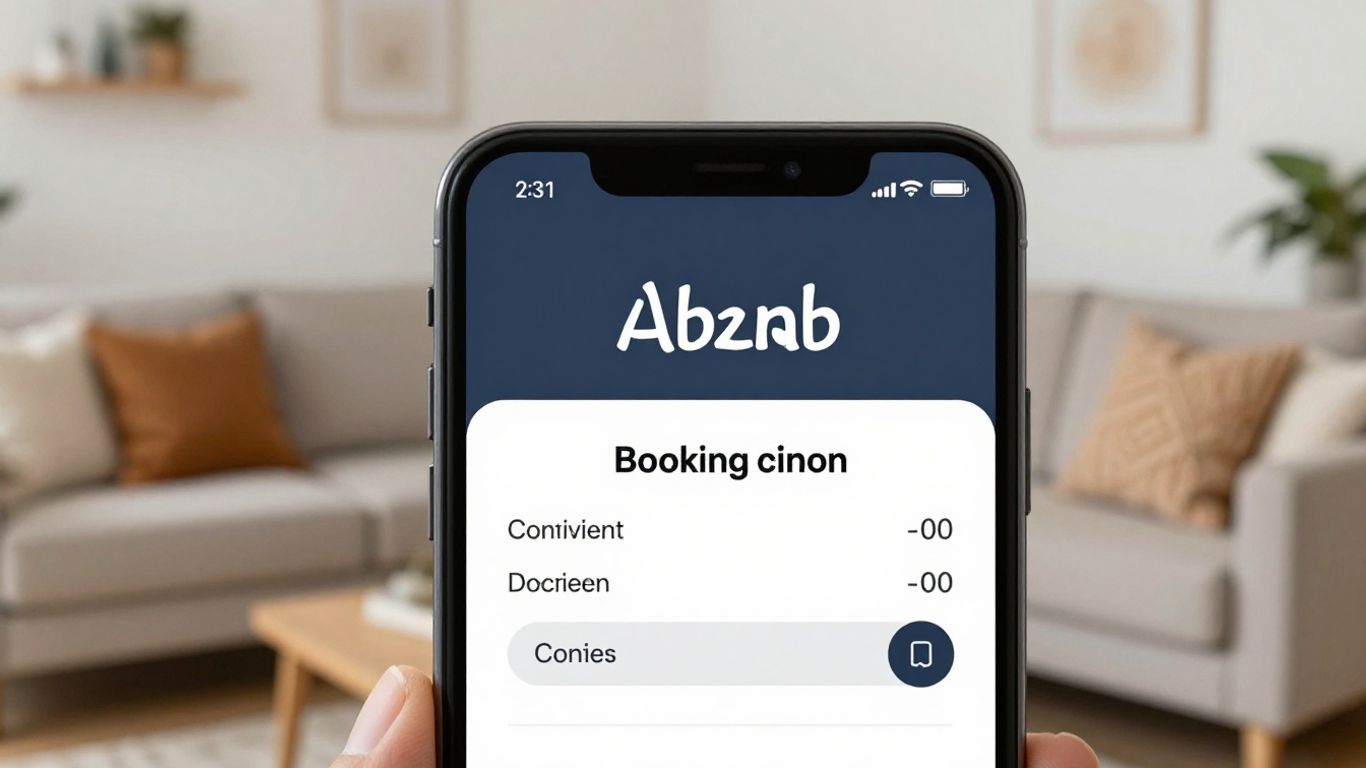 Airbnb booking confirmation on a smartphone screen.