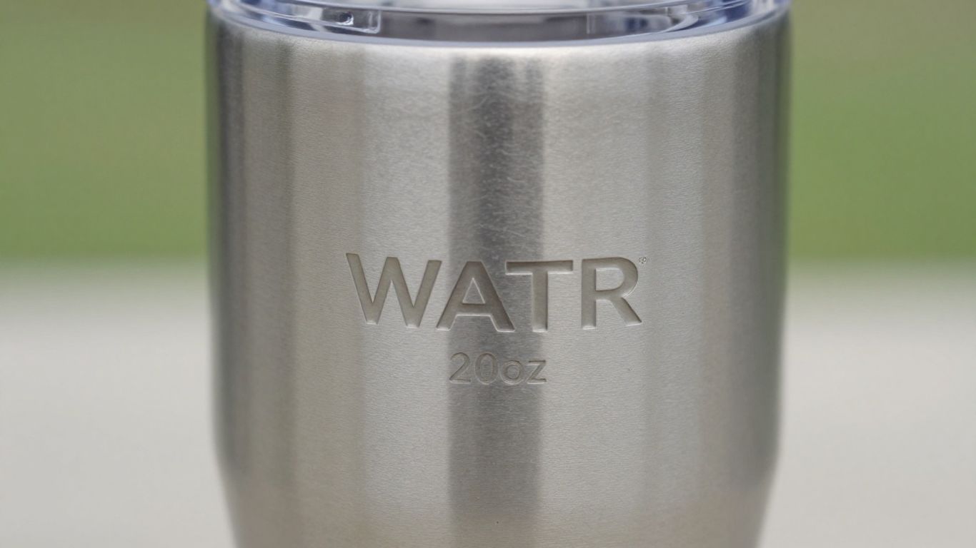 Personalized WATR 20oz stainless steel tumbler for teachers.