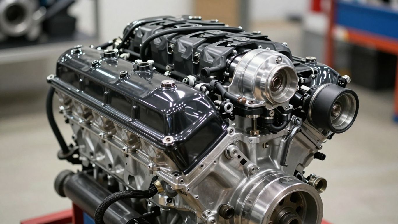 Close-up of a powerful Holden engine.