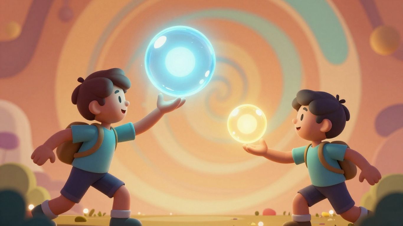 Couple playing a light-tossing game, illustrating reciprocal attention.