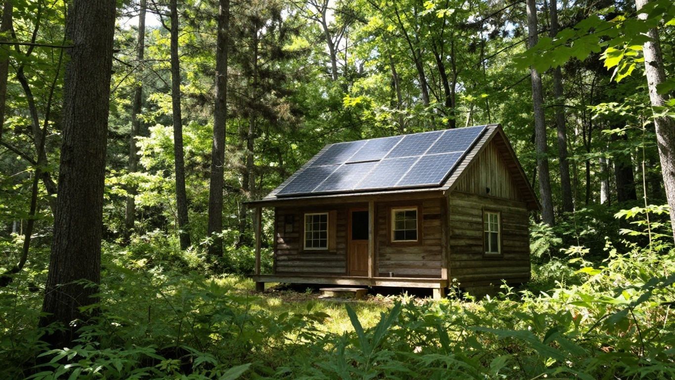 Off-grid cabin in New Hampshire woods