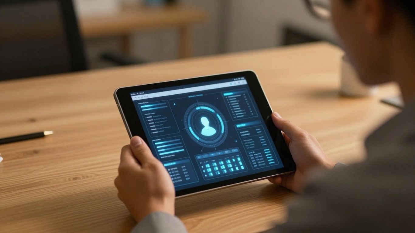 A person reading digital security documentation