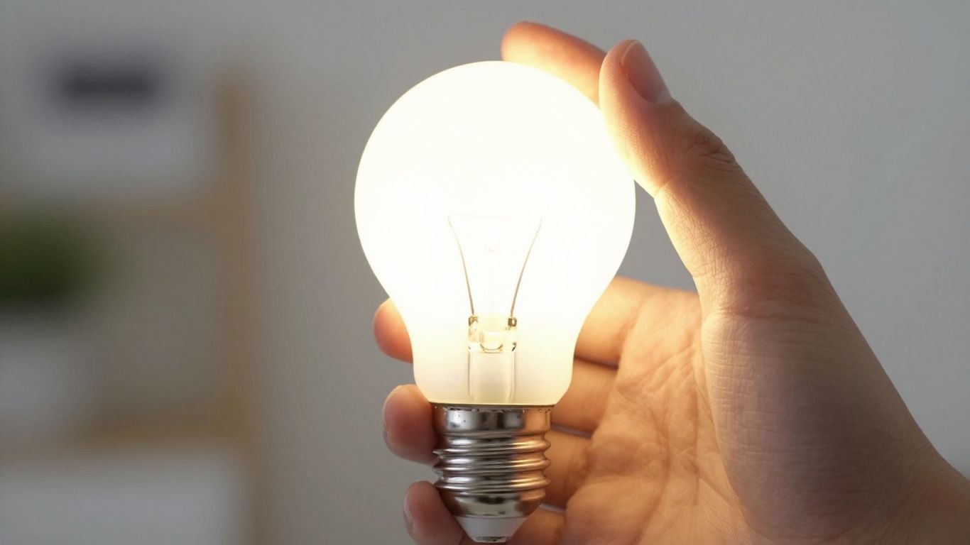 Ampoule LED brillante dans une main