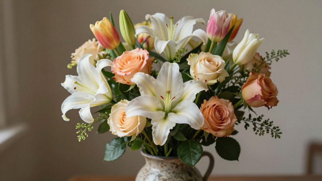 Vibrant bouquet of seasonal flowers