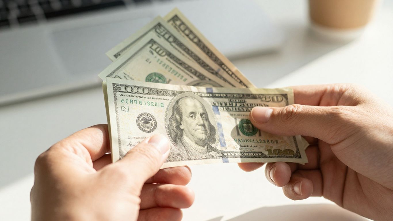 Hands holding money, SEO pricing concept