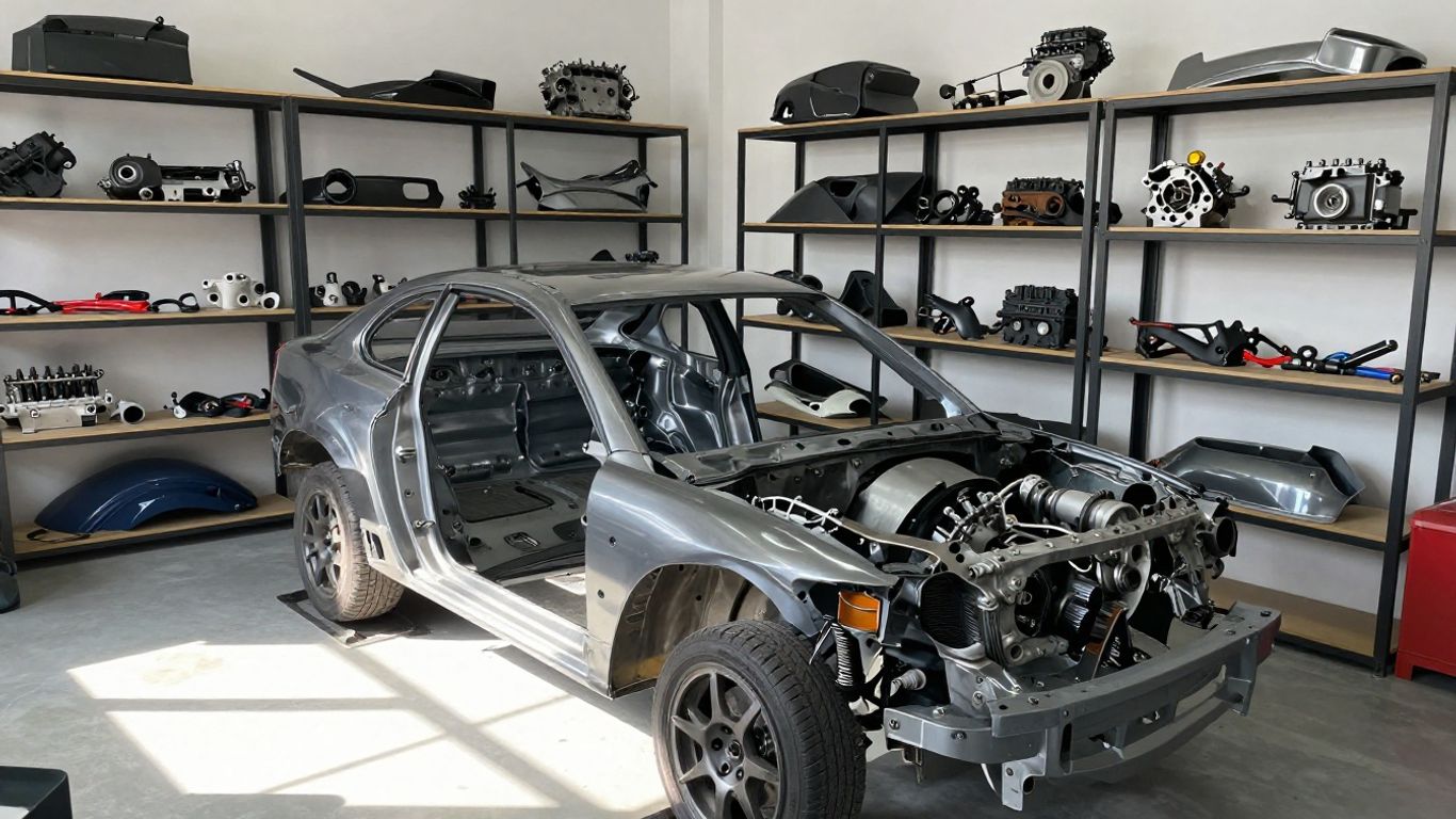 Mazda 6 parts in a workshop