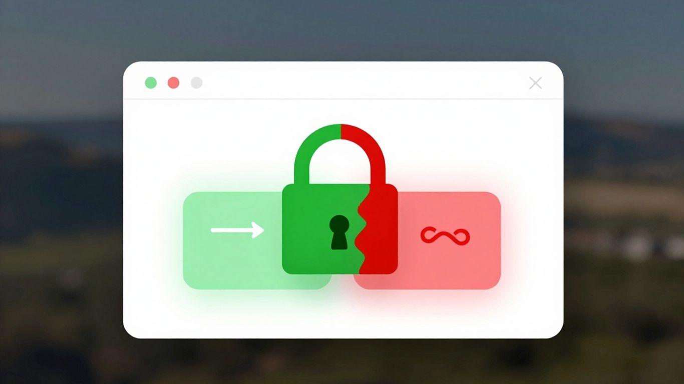 Cadenas vert et rouge sur fond numérique