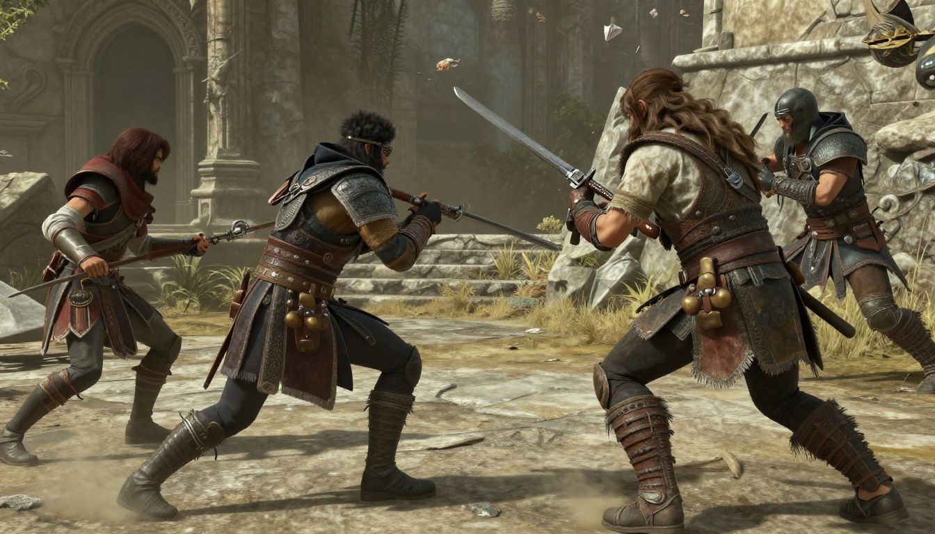 Combate frenético contra um dos chefes colossais em Dragon's Dogma 2