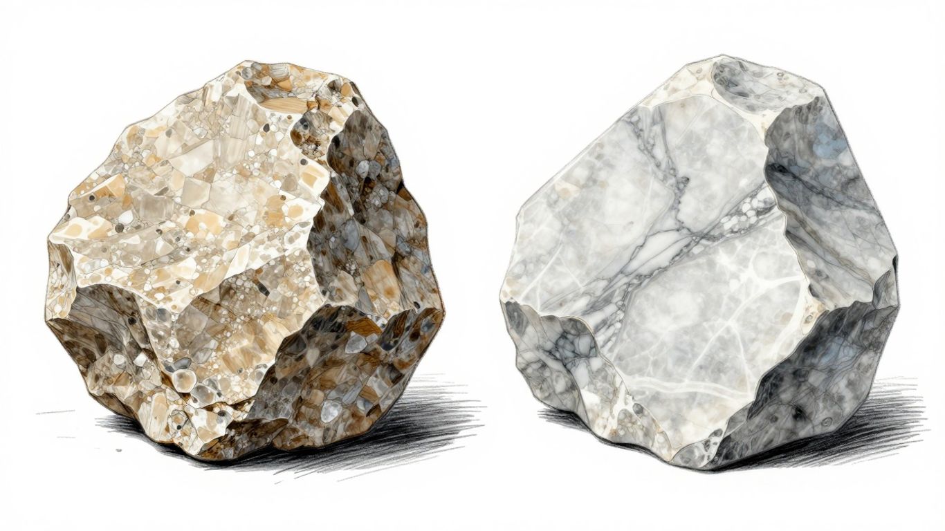 白云石和云石岩石比较图示