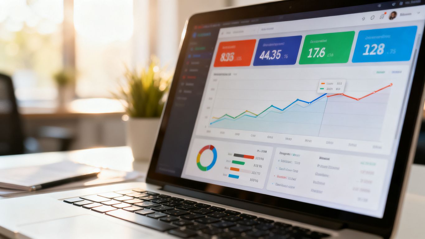 A clean conversion rate dashboard on laptop