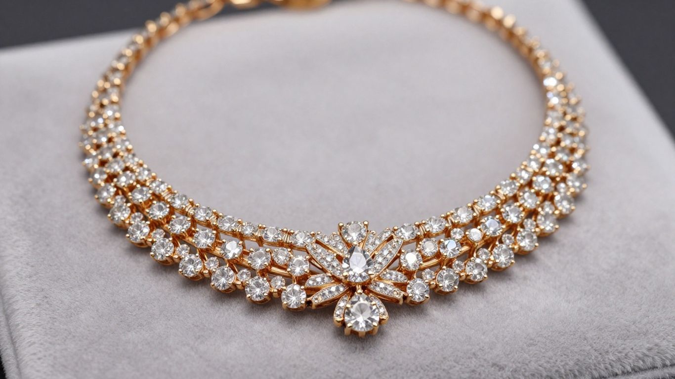 Elegant heirloom necklace with diamonds and gold.