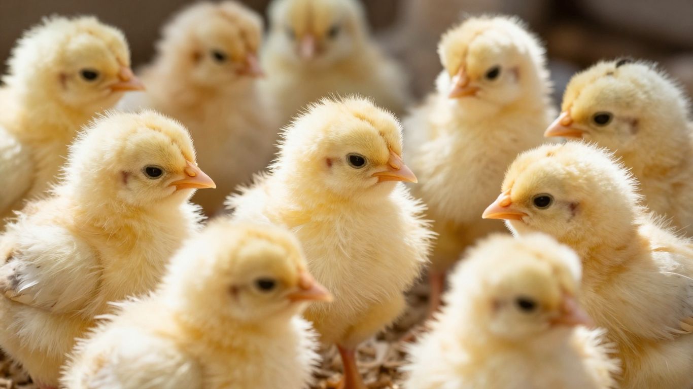 Zdrowe pisklęta w czystym otoczeniu.