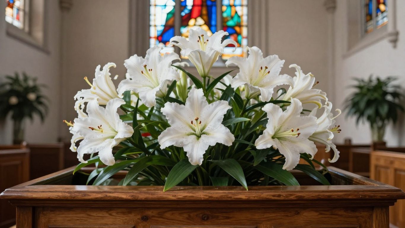 Floral arrangements at the altar