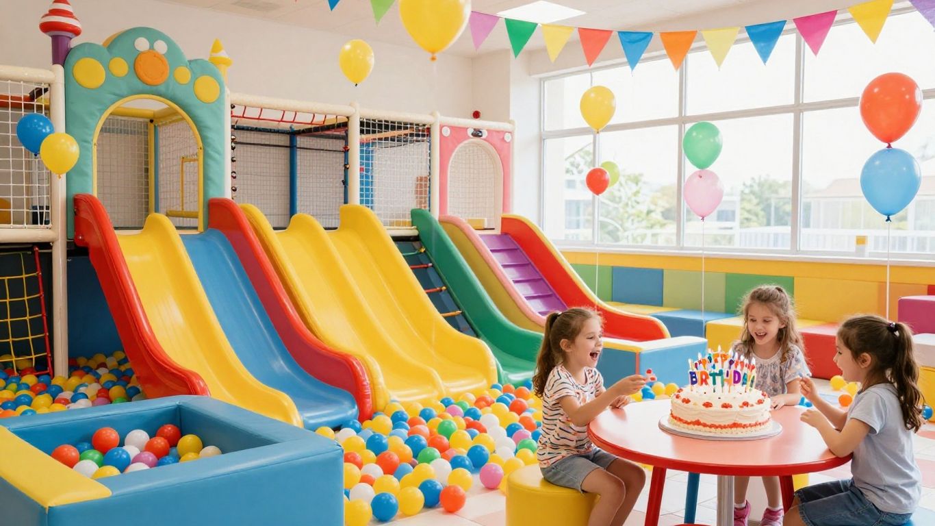 Happy children enjoying a birthday party at a colorful Addison venue.