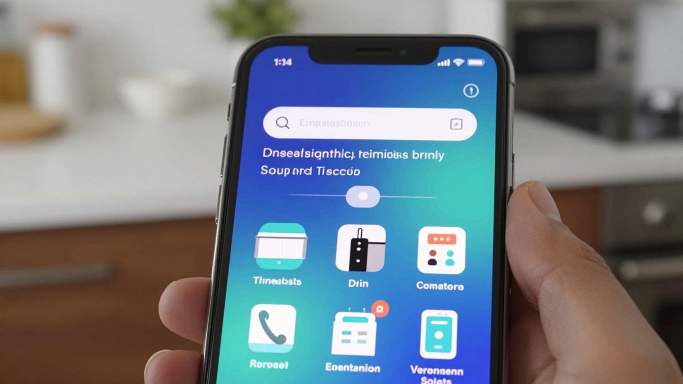 Smartphone showing countertop catalog with click-to-call button.