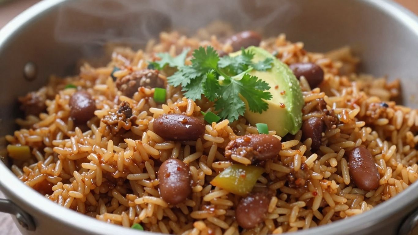Bowl of flavorful Puerto Rican Arroz Mamposteao