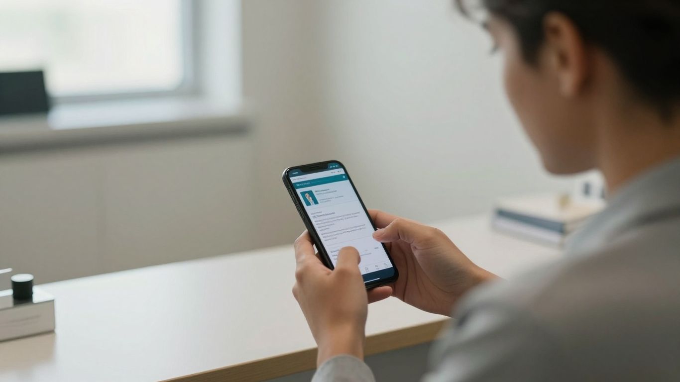 Mobile phone displaying a clinic website loading screen