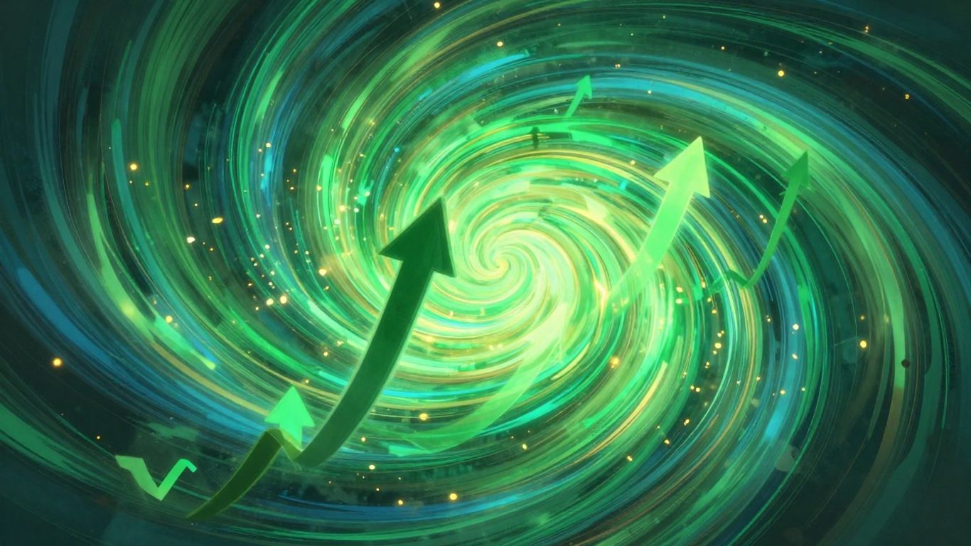 Abstract visual of growth and marketing strategies.