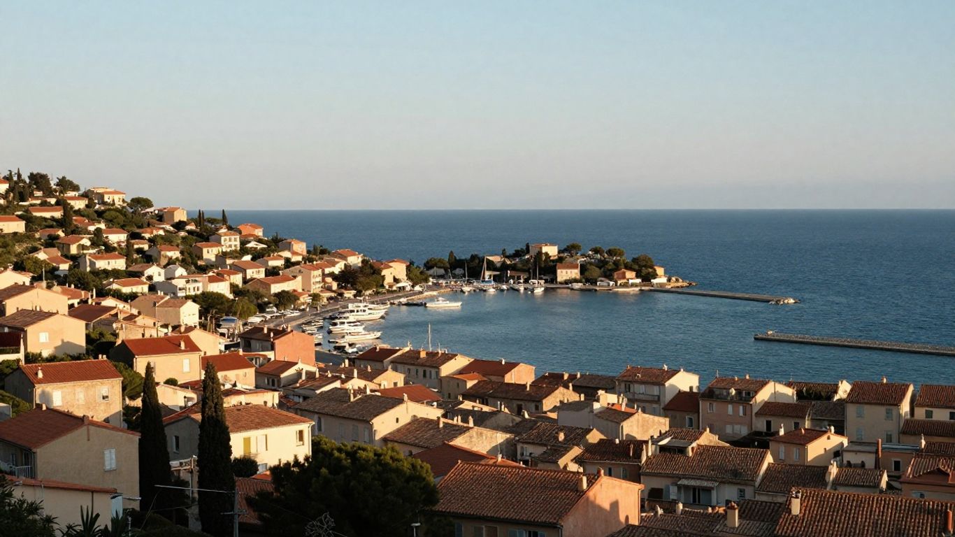 Panoramic view of Sète and the lagoon