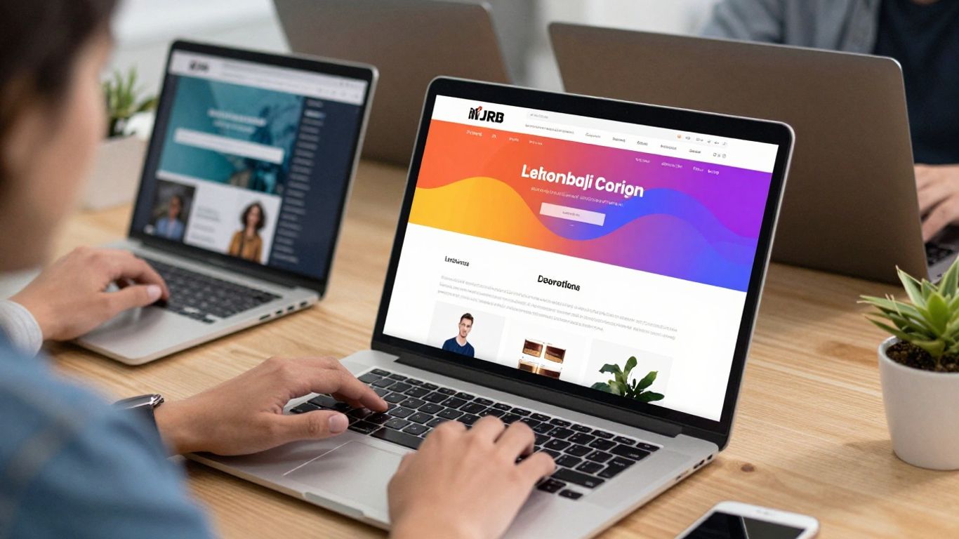 Designers travaillant ensemble sur des maquettes d'interface modernes