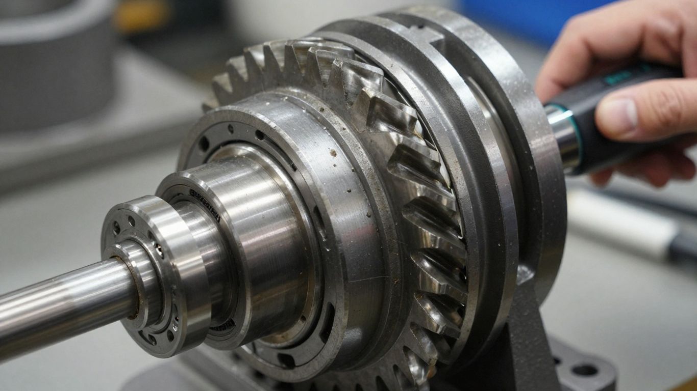 Gearbox gears and vibration sensor