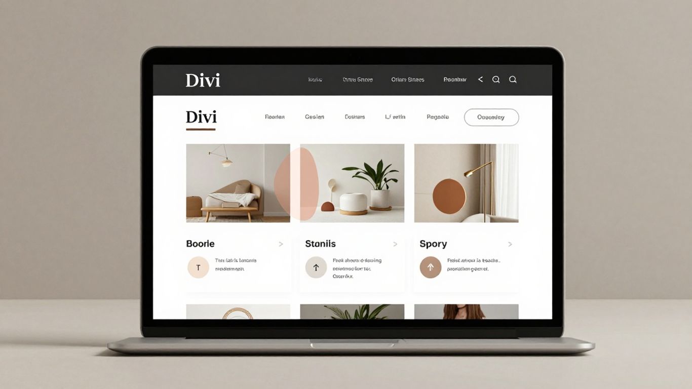 Interface élégante du thème Divi et son constructeur de pages.
