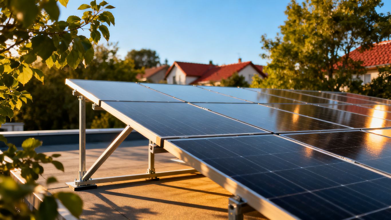 Installation photovoltaïque durable sous ciel dégagé