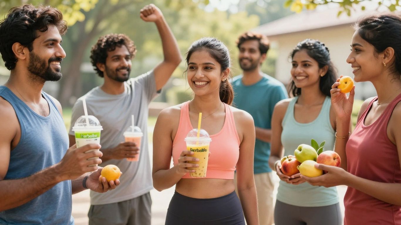 Healthy lifestyle with Herbalife products in India.