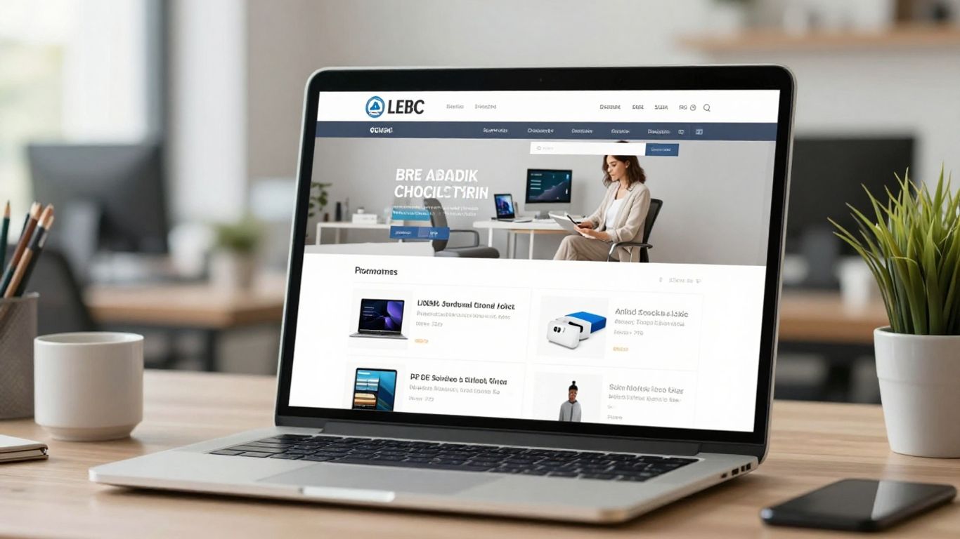 E-commerce platform interface on a laptop screen.
